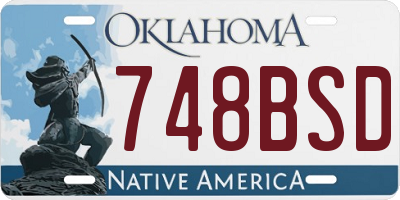 OK license plate 748BSD