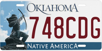 OK license plate 748CDG