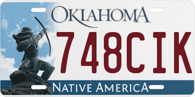 OK license plate 748CIK
