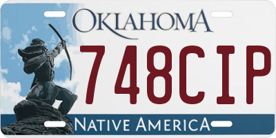 OK license plate 748CIP