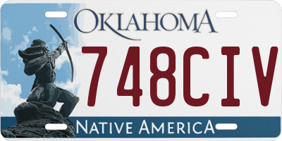 OK license plate 748CIV
