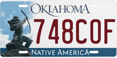 OK license plate 748COF