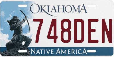 OK license plate 748DEN