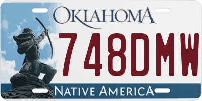 OK license plate 748DMW