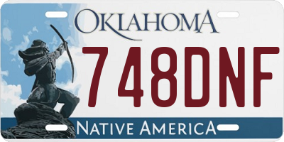 OK license plate 748DNF