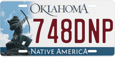 OK license plate 748DNP