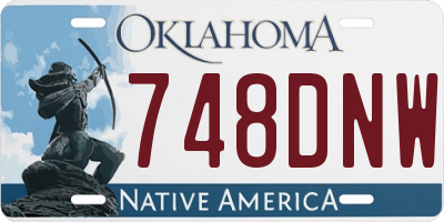 OK license plate 748DNW