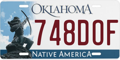 OK license plate 748DOF