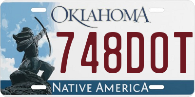 OK license plate 748DOT