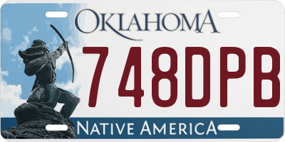 OK license plate 748DPB