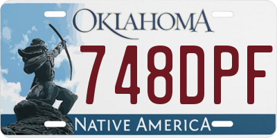 OK license plate 748DPF