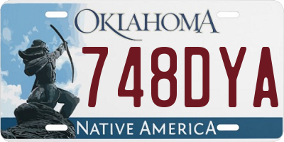 OK license plate 748DYA