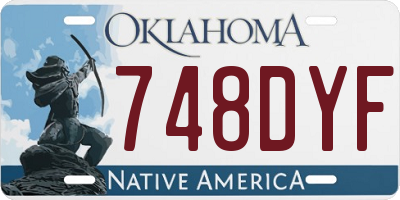OK license plate 748DYF