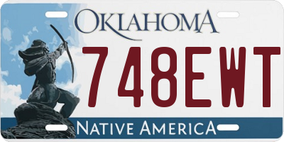 OK license plate 748EWT