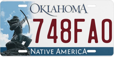 OK license plate 748FAO