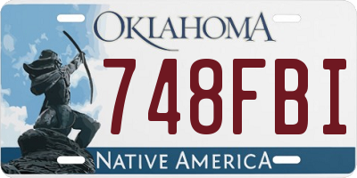 OK license plate 748FBI