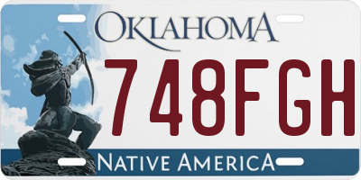 OK license plate 748FGH