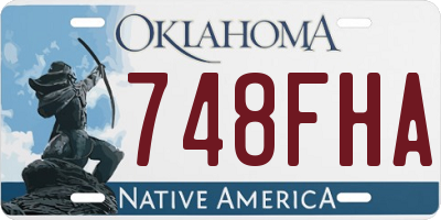 OK license plate 748FHA
