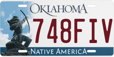 OK license plate 748FIV