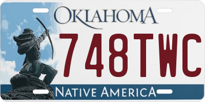 OK license plate 748TWC
