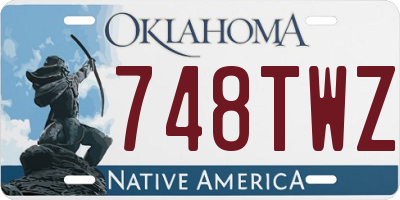 OK license plate 748TWZ