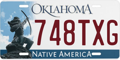 OK license plate 748TXG