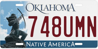 OK license plate 748UMN