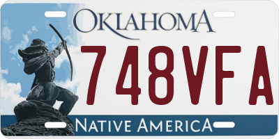 OK license plate 748VFA
