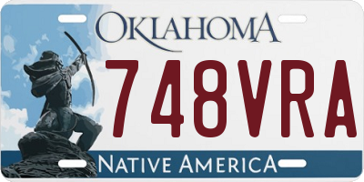 OK license plate 748VRA