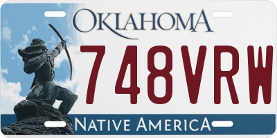 OK license plate 748VRW