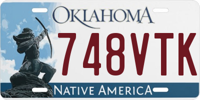 OK license plate 748VTK
