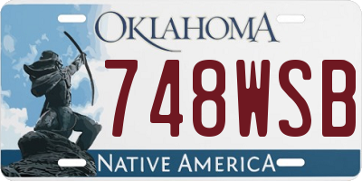 OK license plate 748WSB