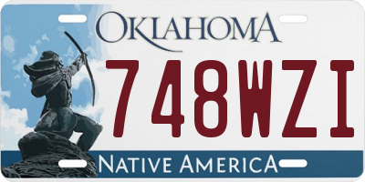 OK license plate 748WZI