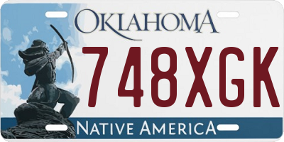 OK license plate 748XGK