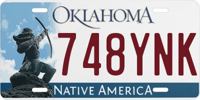 OK license plate 748YNK