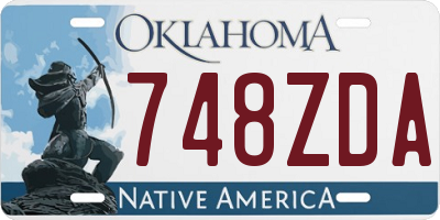 OK license plate 748ZDA
