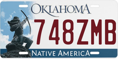 OK license plate 748ZMB