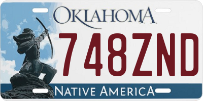 OK license plate 748ZND