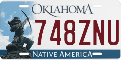 OK license plate 748ZNU