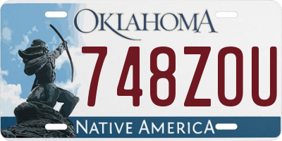 OK license plate 748ZOU