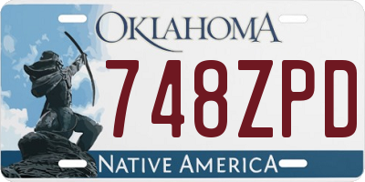 OK license plate 748ZPD