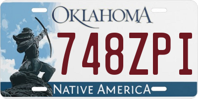 OK license plate 748ZPI