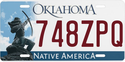 OK license plate 748ZPQ