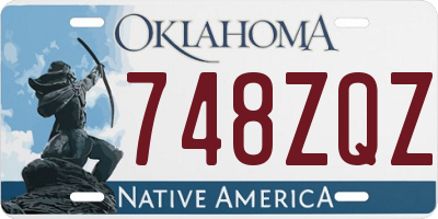 OK license plate 748ZQZ