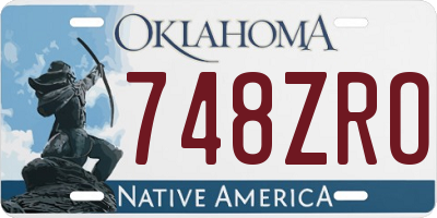 OK license plate 748ZRO