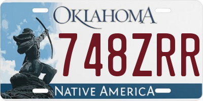 OK license plate 748ZRR