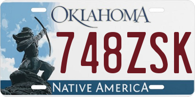 OK license plate 748ZSK