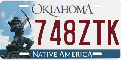 OK license plate 748ZTK