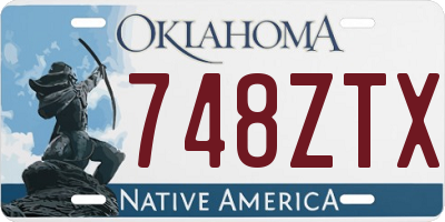 OK license plate 748ZTX