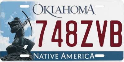 OK license plate 748ZVB